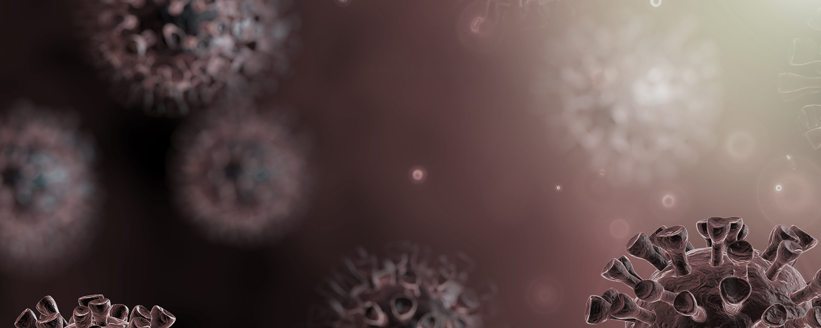 Corona Virus In Red Background - Microbiology And Virology Concept - 3d Rendering