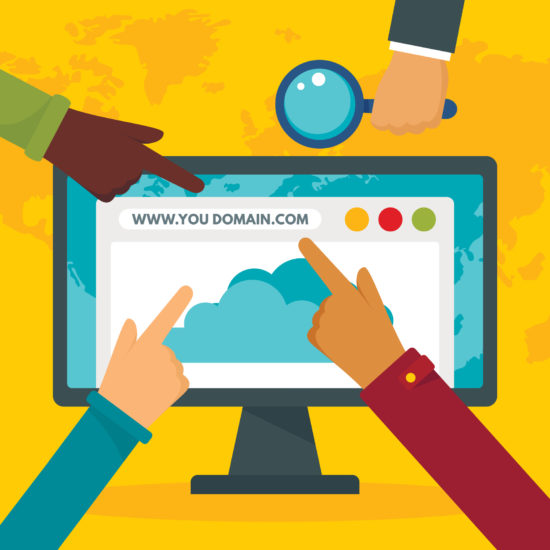 http domain concept background, flat style