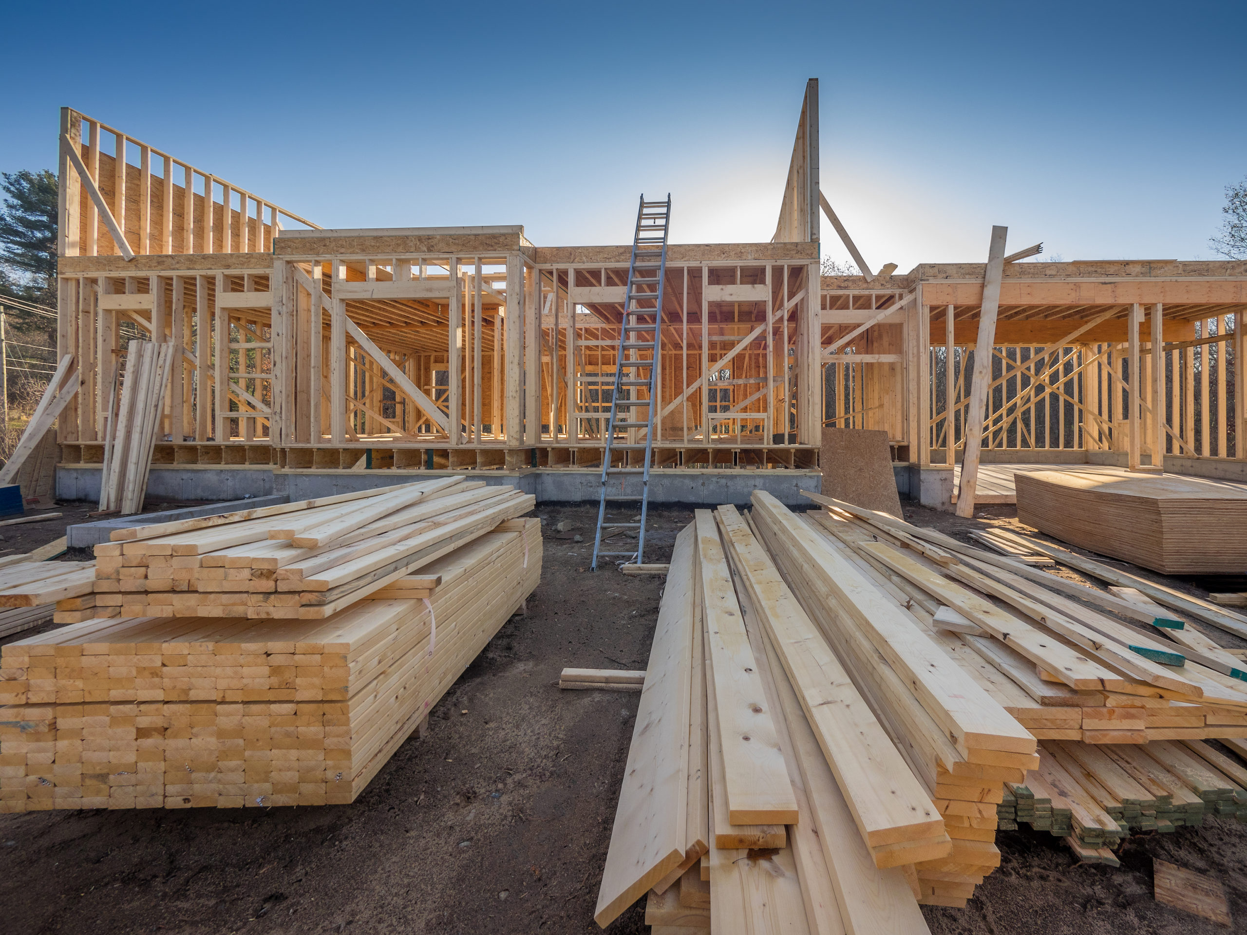New house construction framing