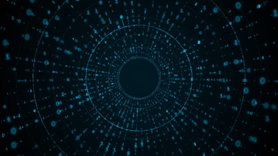 Technology Tunnel, Digital Lines, Binary Code