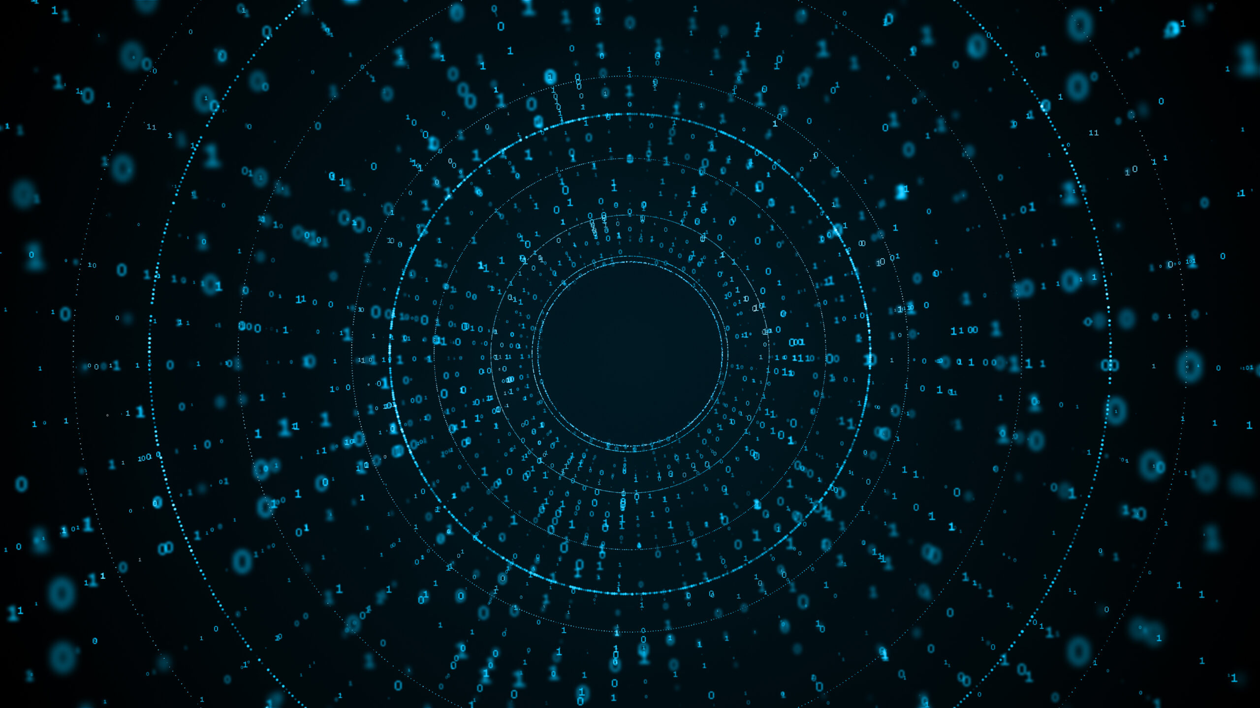 Technology Tunnel, Digital Lines, Binary Code