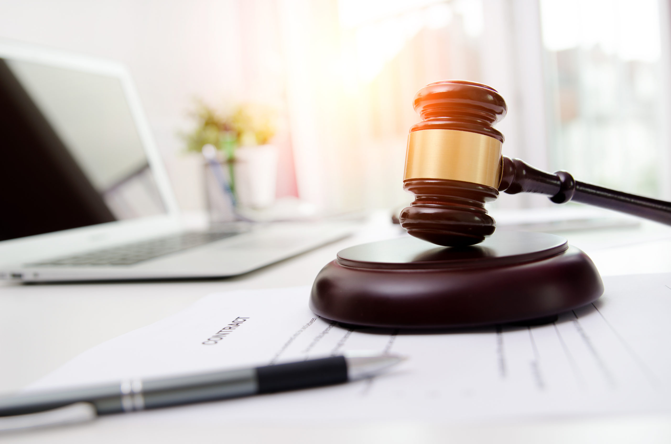 Wooden,Gavel,At,Lawyer,Or,Attorney,Office.,Law,In,Technology,