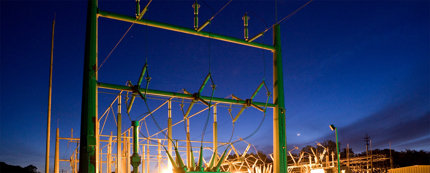 power lines and generators at evening time; image used for blog post about September 2021 Houston Events