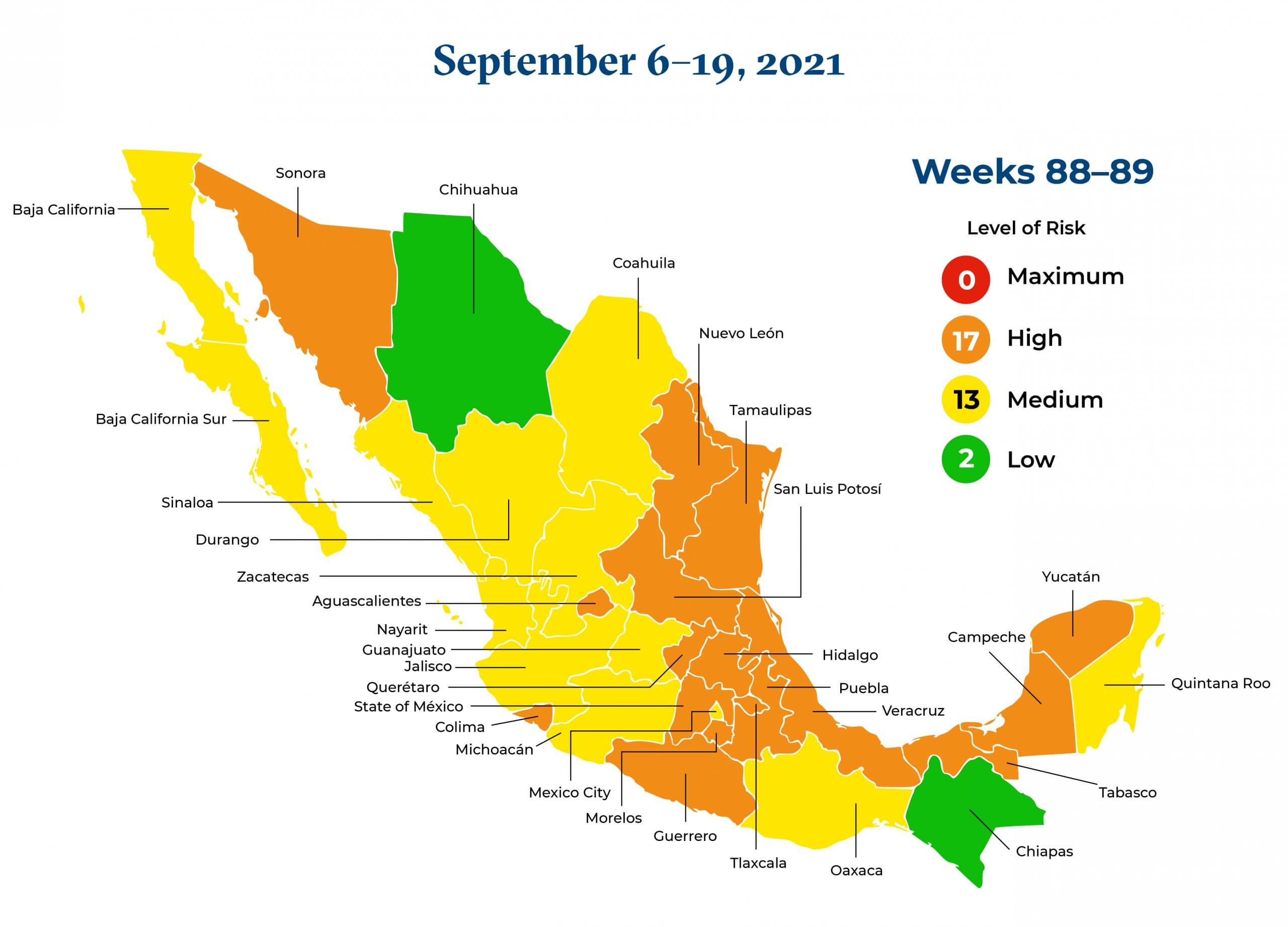 Mexico September 5 September 19 2021 Map
