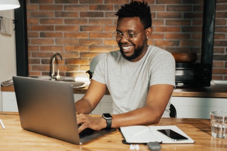 A lawyer working on digital marketing work for their firm A lawyer working on digital marketing work for their firm