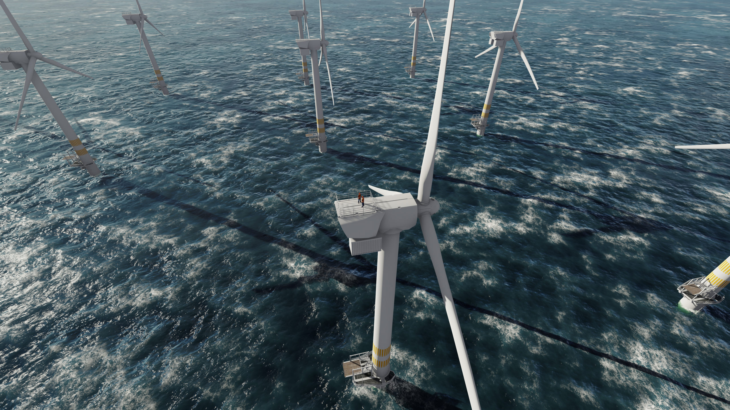 Two,Offshore,Workers,On,The,Top,Of,The,Windmill,,Wind