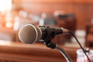 mic for oral argument in court room