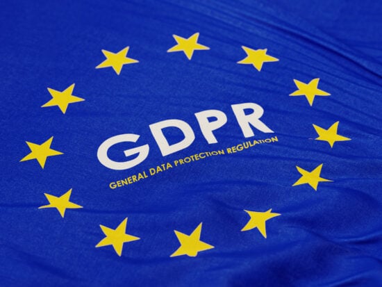 European Union Flag With GDPR Text In The Middle