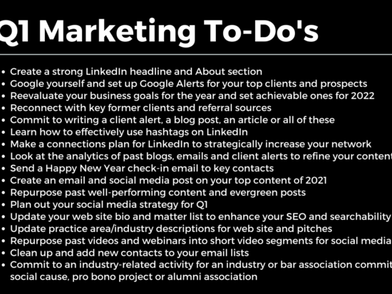 q1 Marketing to-dos for lawyers