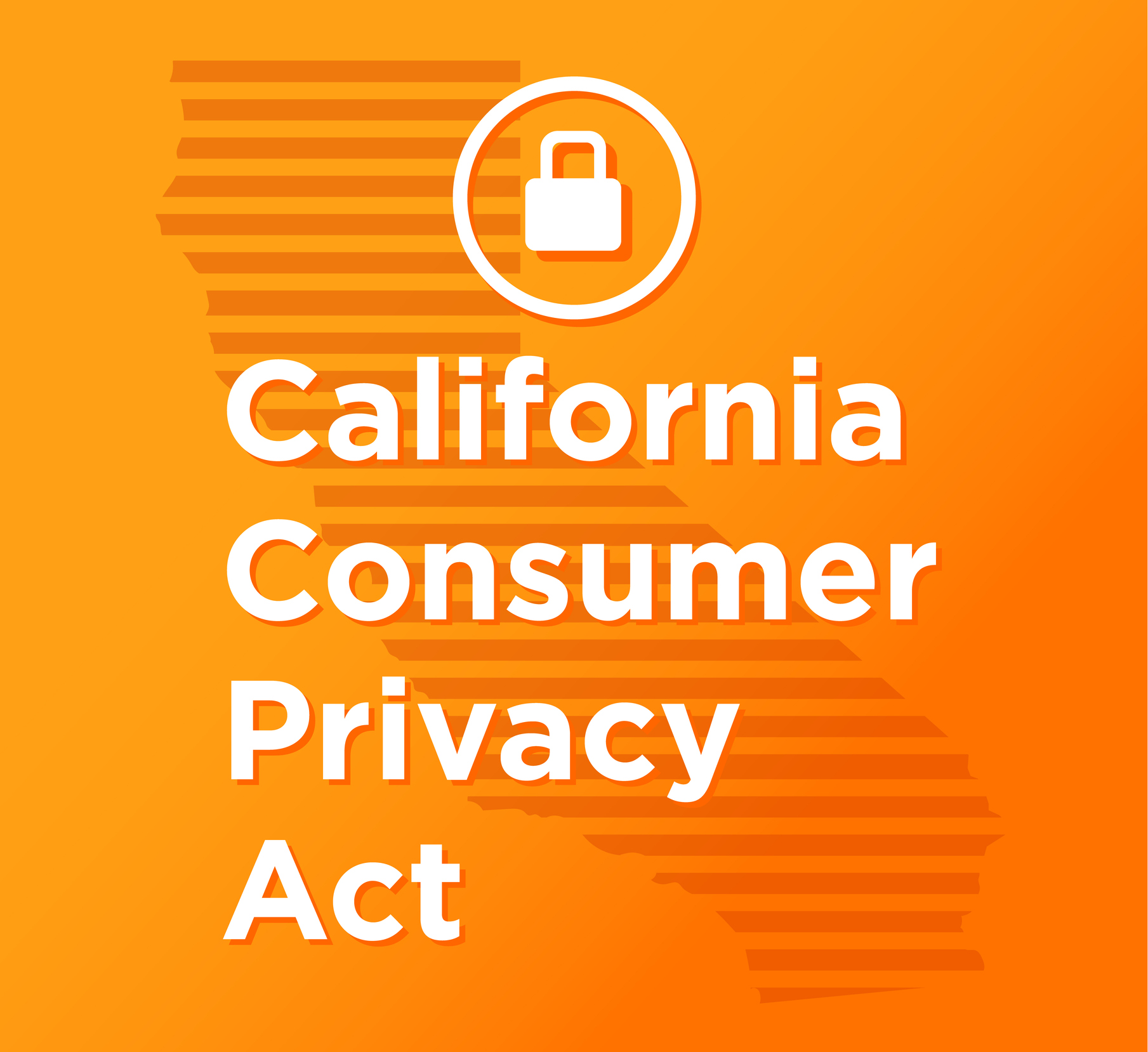 CCPA California Consumer Privacy Act Lock Vertical - orange