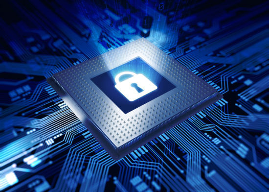 Cyber security concept with lock