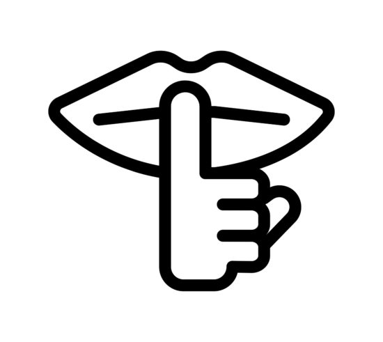Secret, mute, silence, quiet vector icon illustration