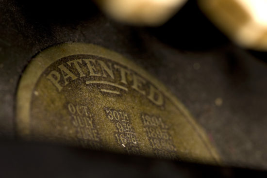 Old typewriter patent stamp
