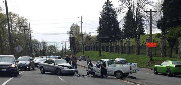 Crossover car accident in Washington