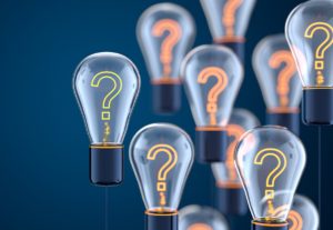 question marks inside light bulbs representing certified questions