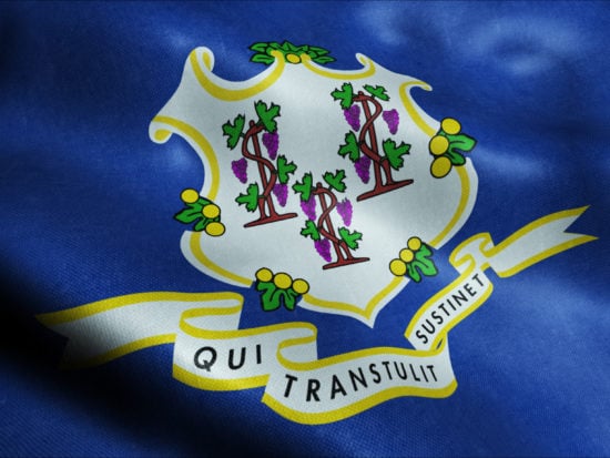 State of Connecticut Waving Flag in 3D