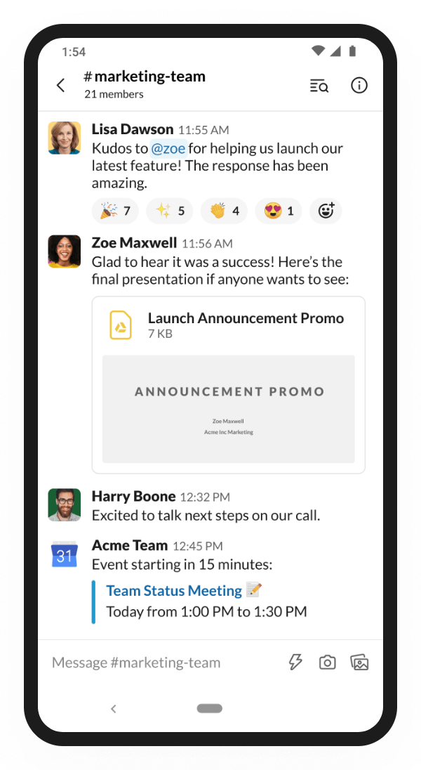 slack product screenshot Slack Android messages product screenshot