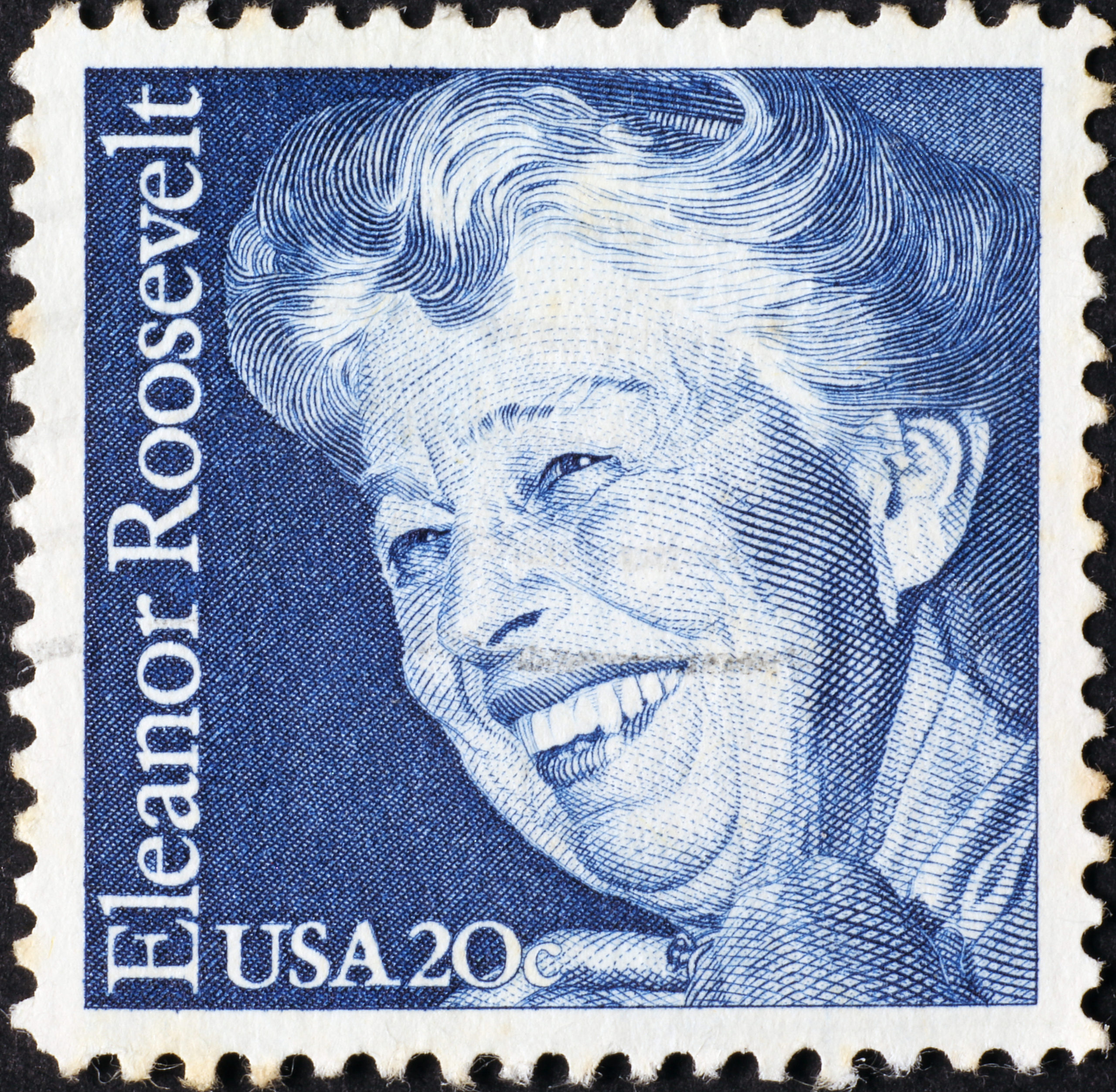Eleanor Roosevelt on american postage stamp