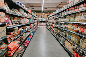 Supermarket shelves