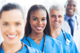 group of medical team closeup