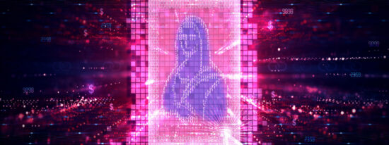 Non Fungible Token - NFT - Digital Art Stored on Digital Ledger (Blockchain) - Conceptual Illustration-Shutterstock_2074169285