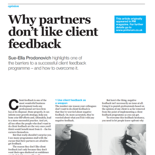 Why Partners Don't Like Client Feedback