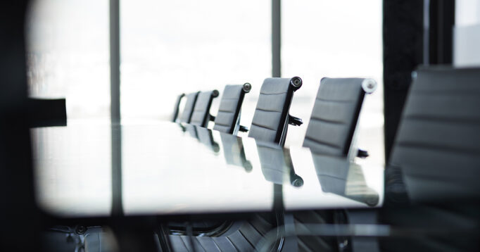 Still-life of chairs in big stylish conferenceroom