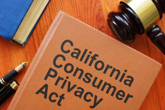 California Consumer Privacy Act CCPA is shown on the conceptual photo