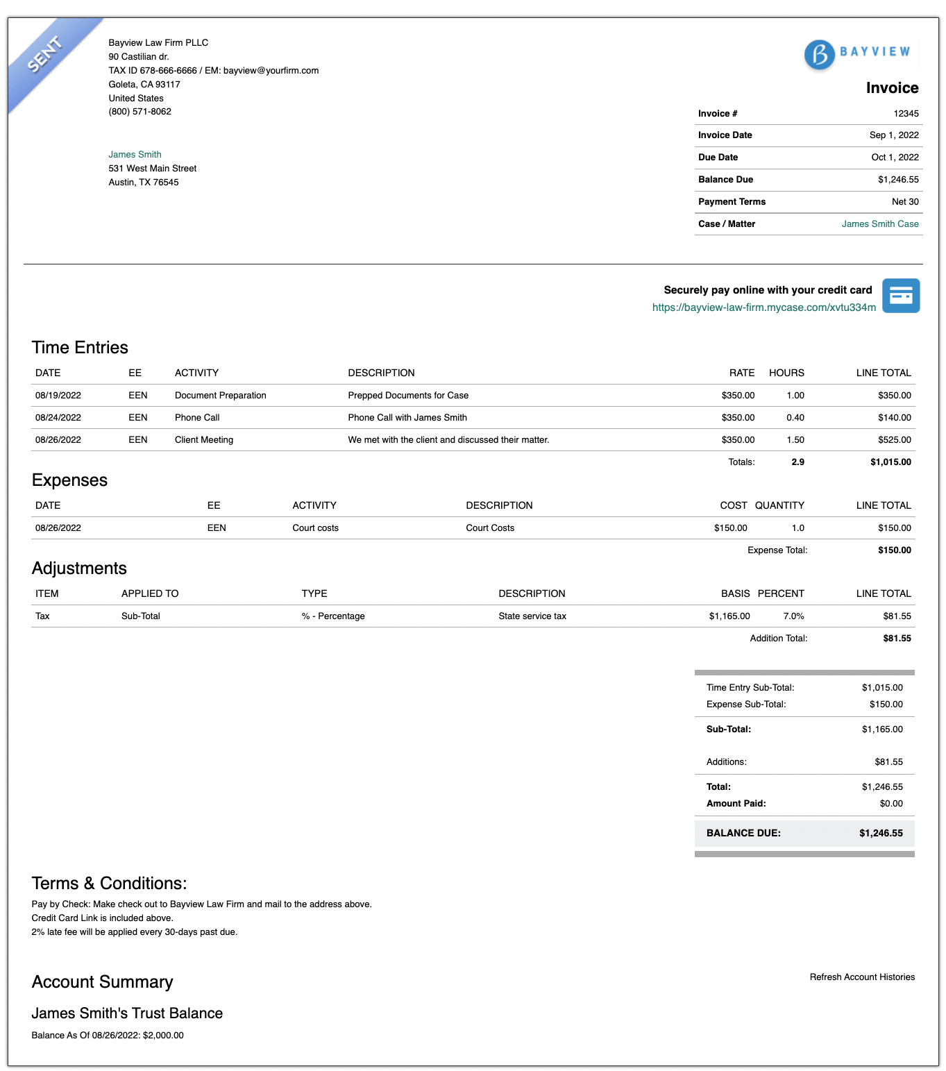 How To Make An Attorney Billing Statement Sample Included E Point 