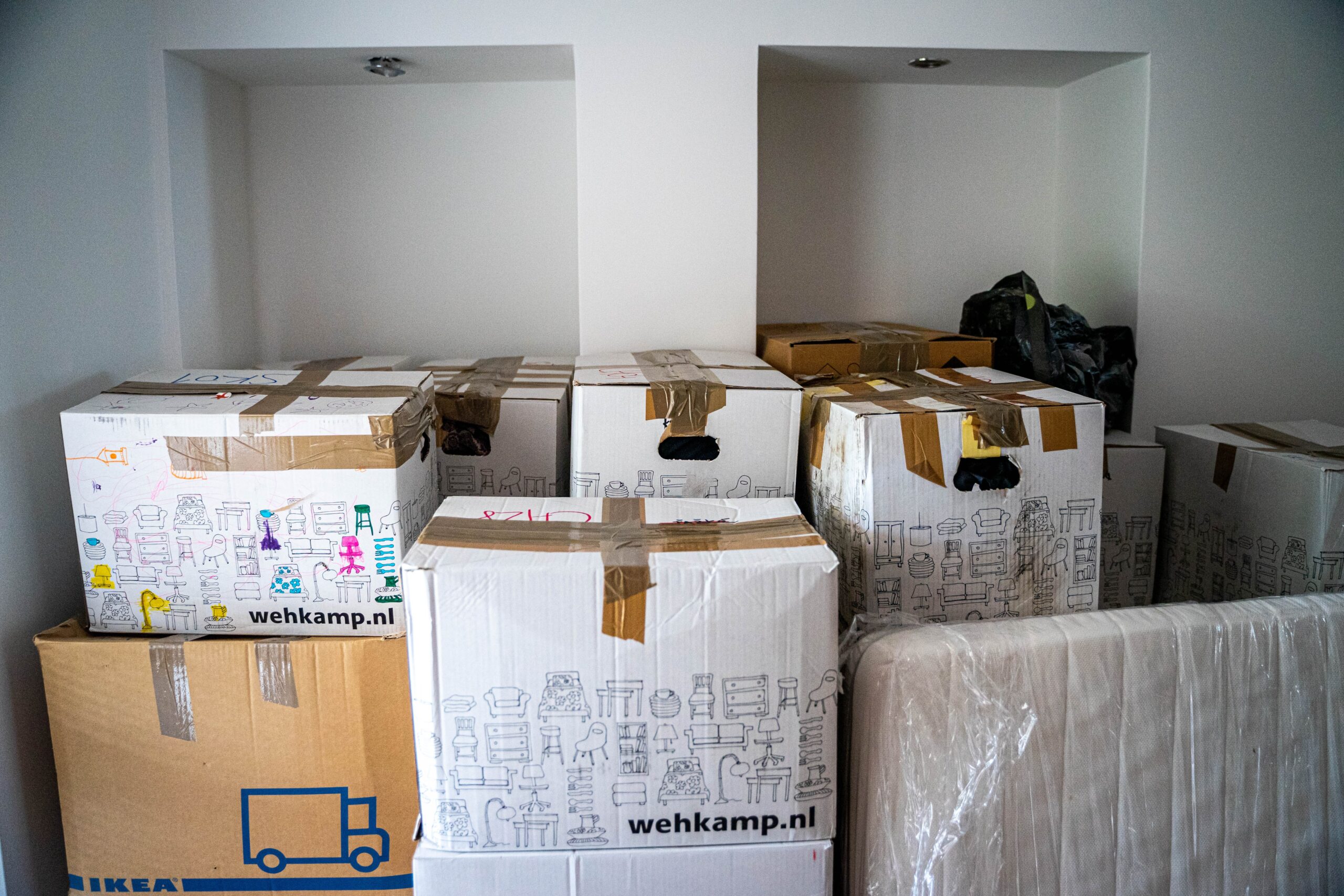 boxes in a room