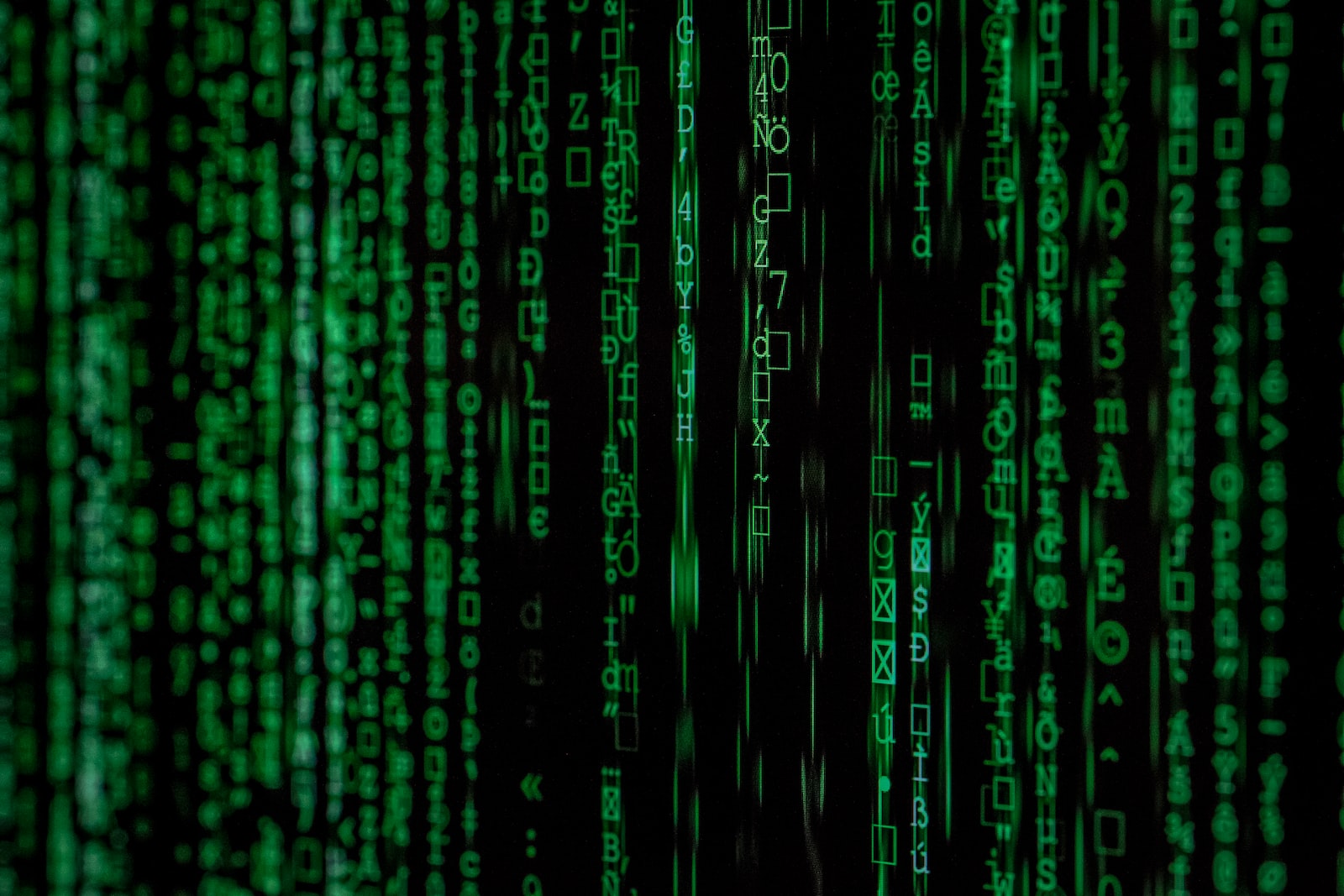 Hacker binary attack code. Made with Canon 5d Mark III and analog vintage lens, Leica APO Macro Elmarit-R 2.8 100mm (Year: 1993)