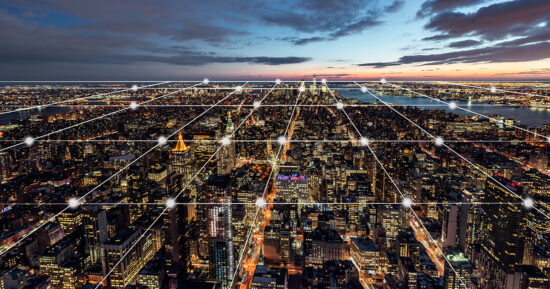 City Network of Manhattan Skyline