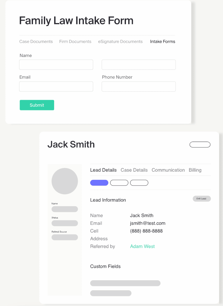 The best crm software for law firms provides customizable intake forms to easily capture new leads.