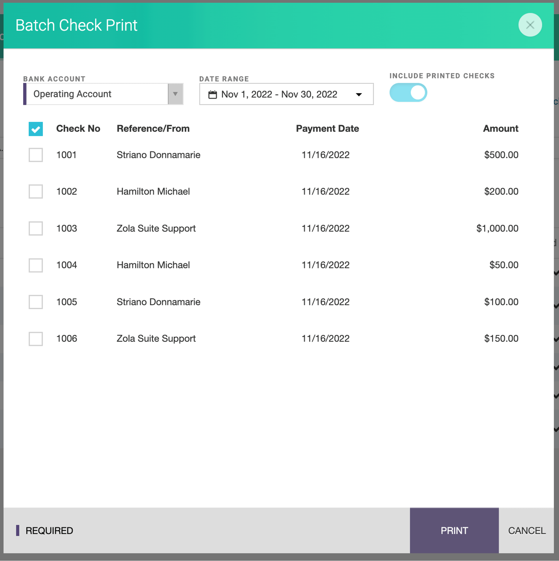 batch check printing