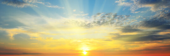 sun above the horizon
