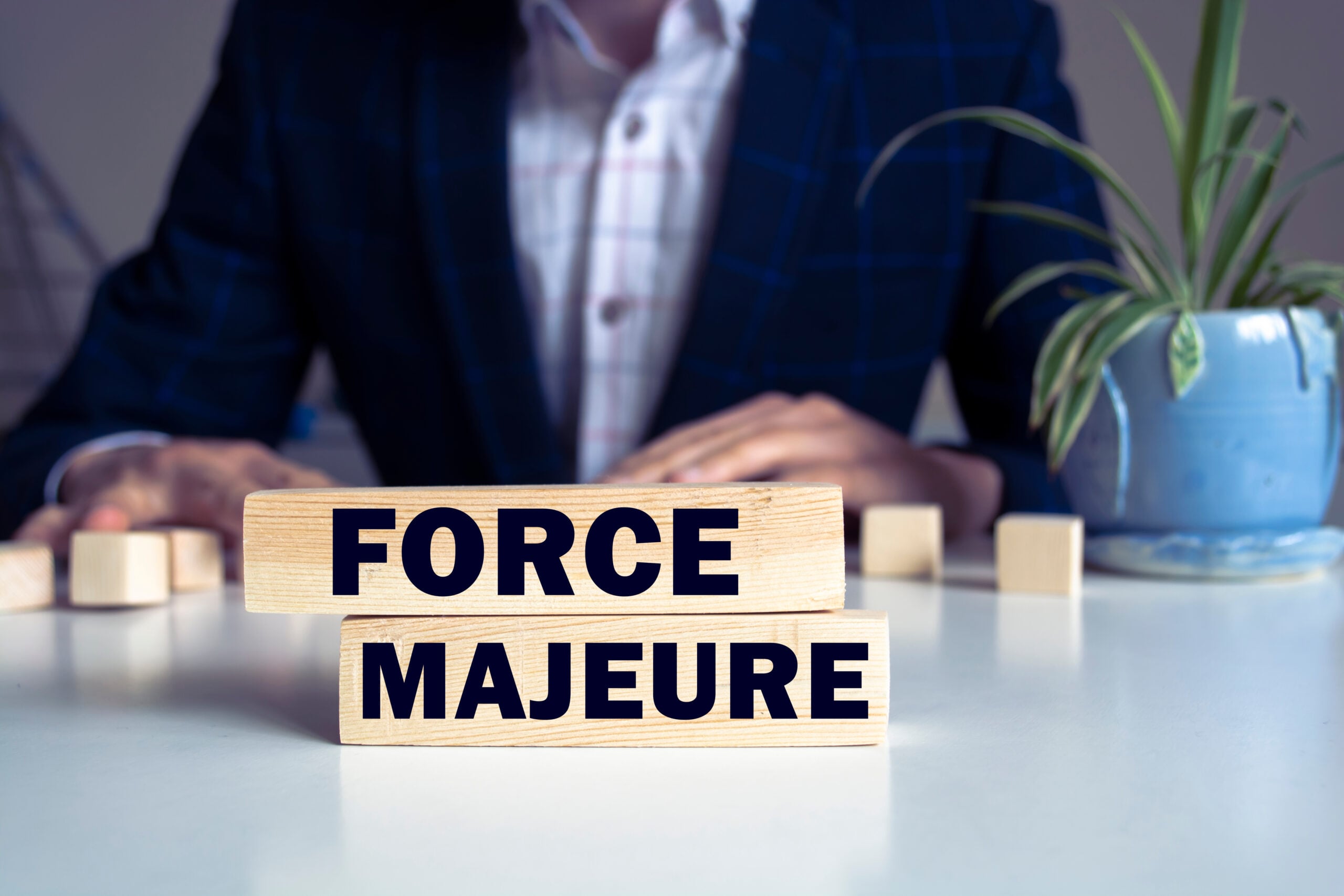 The,Text,Force,Majeure,On,A,Wooden,Blocks.,Business,Concept