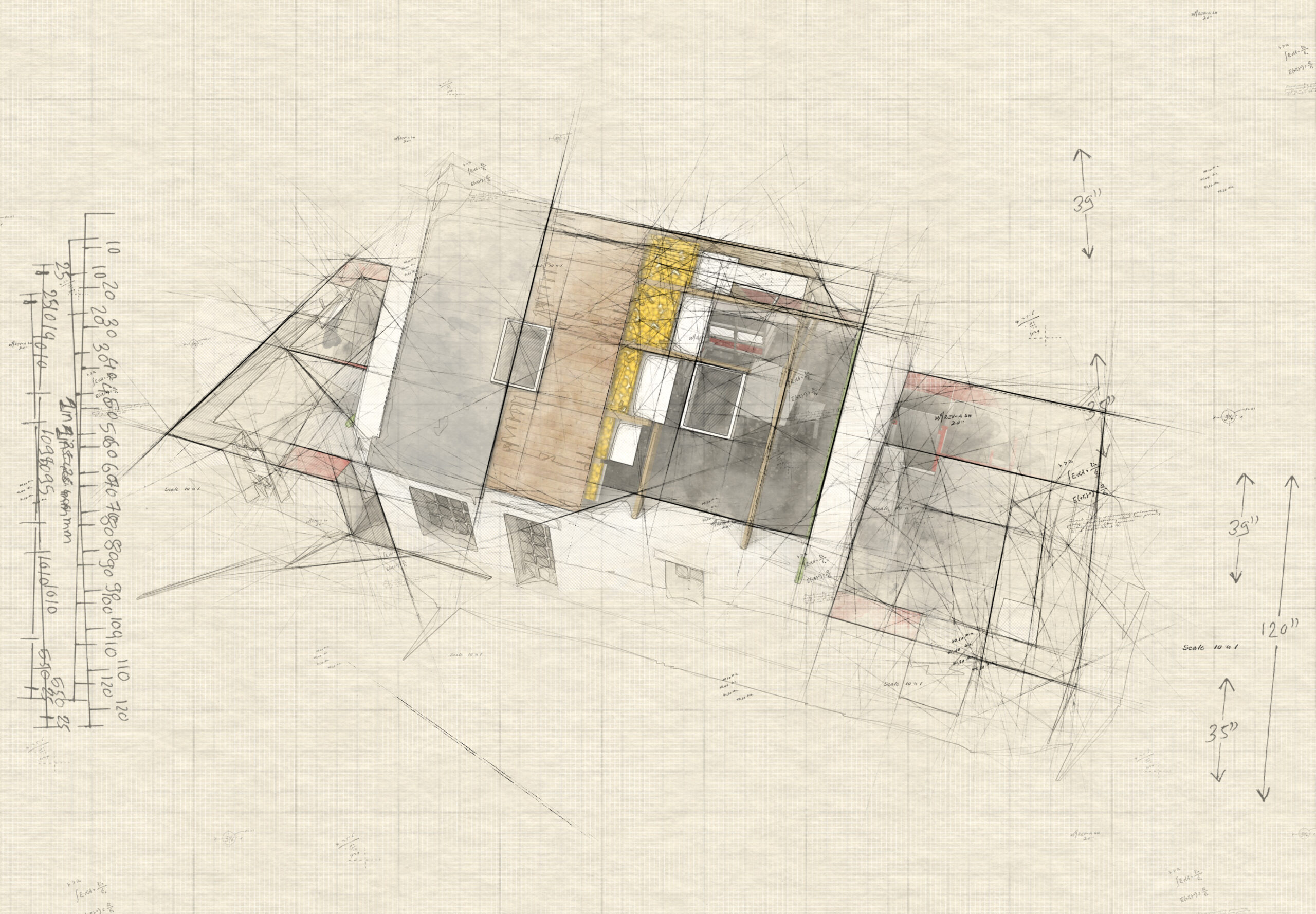 Residential roof structure red