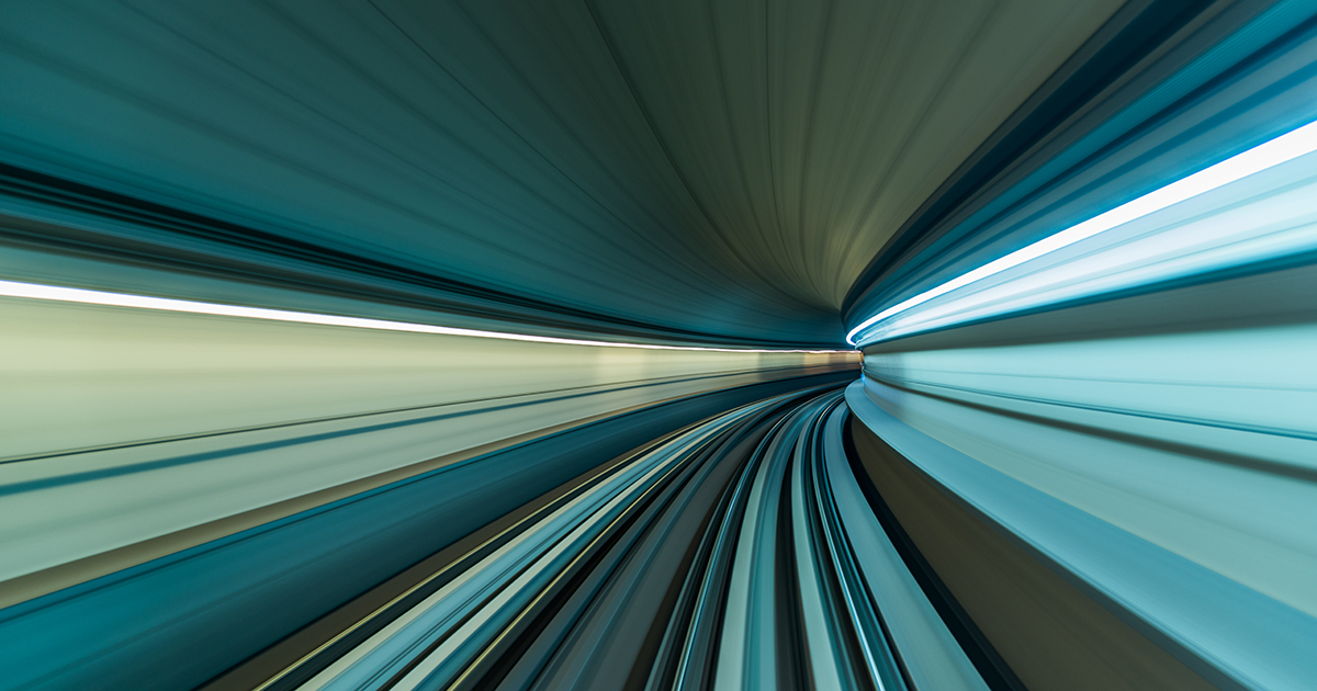 POV Long Exposure of Dubai Subway Tunnel