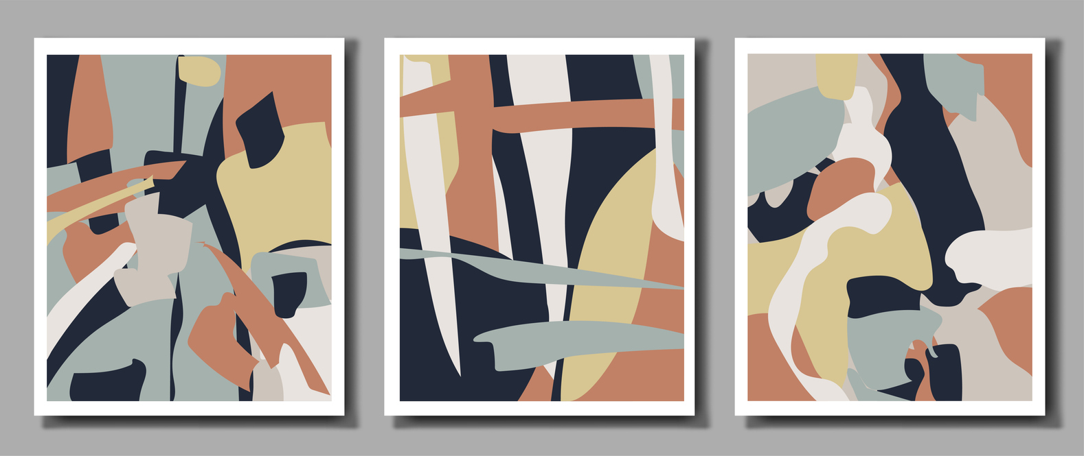 Collection of posters. Minimalism style. With a modern boho style design.