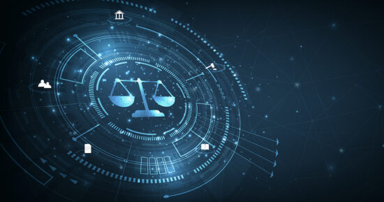 Internet law on Dark Blue blurred background.