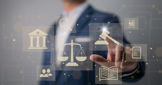 Labor law attorney legal business concept internet technology.
