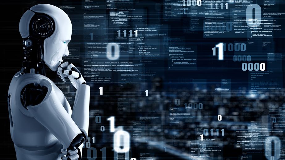 Futuristic robot artificial intelligence huminoid AI programming coding