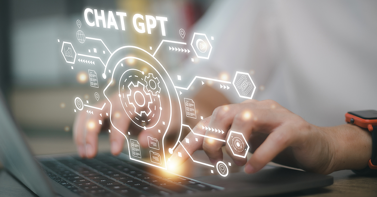 Chatbot Chat with AI, Artificial Intelligence. man using technology smart robot AI, artificial intelligence by enter command prompt for generates something, Futuristic technology transformation.