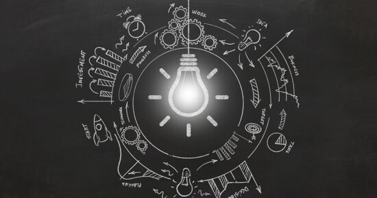 New creative idea light bulb brainstorming