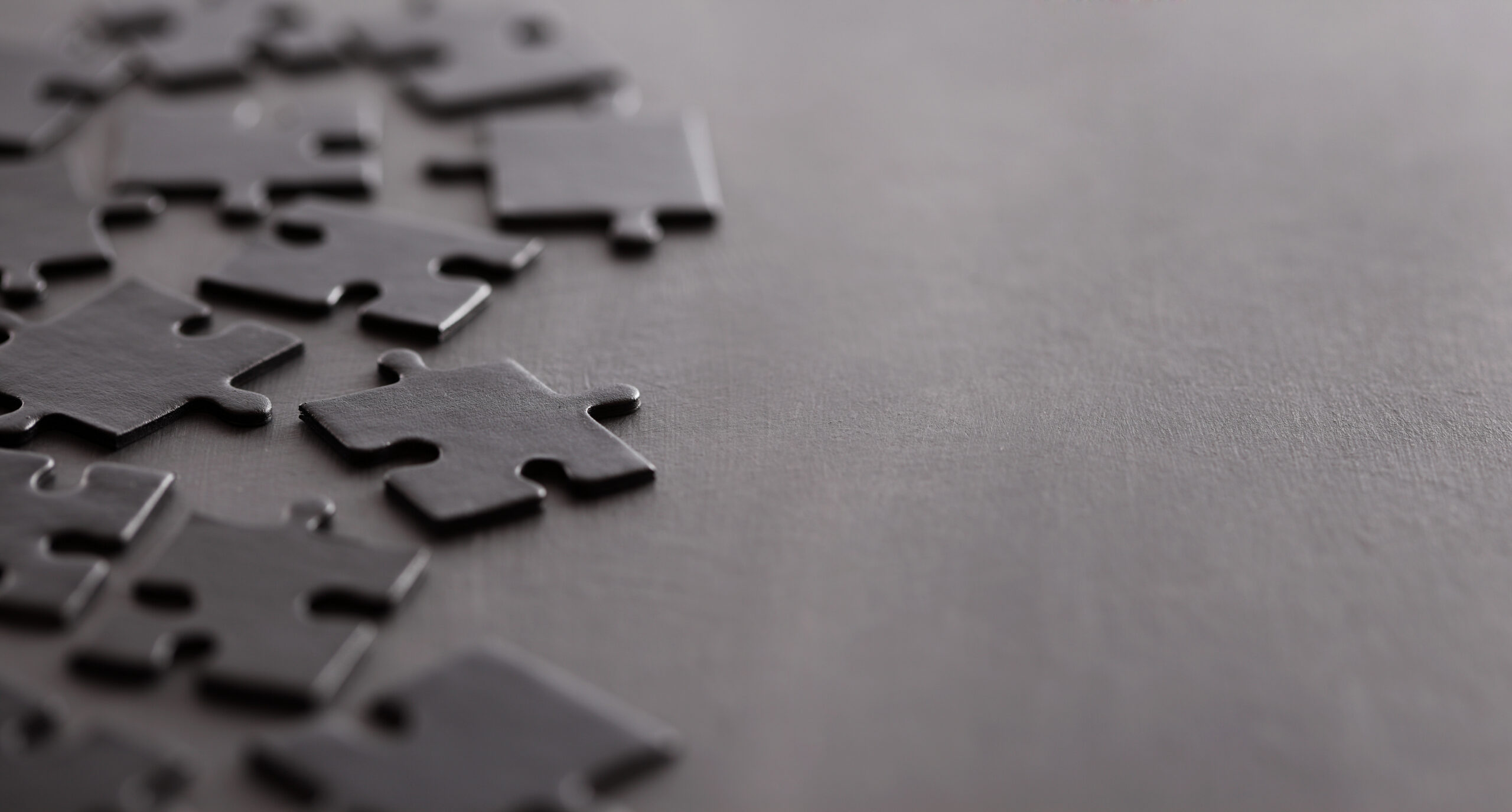 Black Jigsaw Puzzle with Copy Space