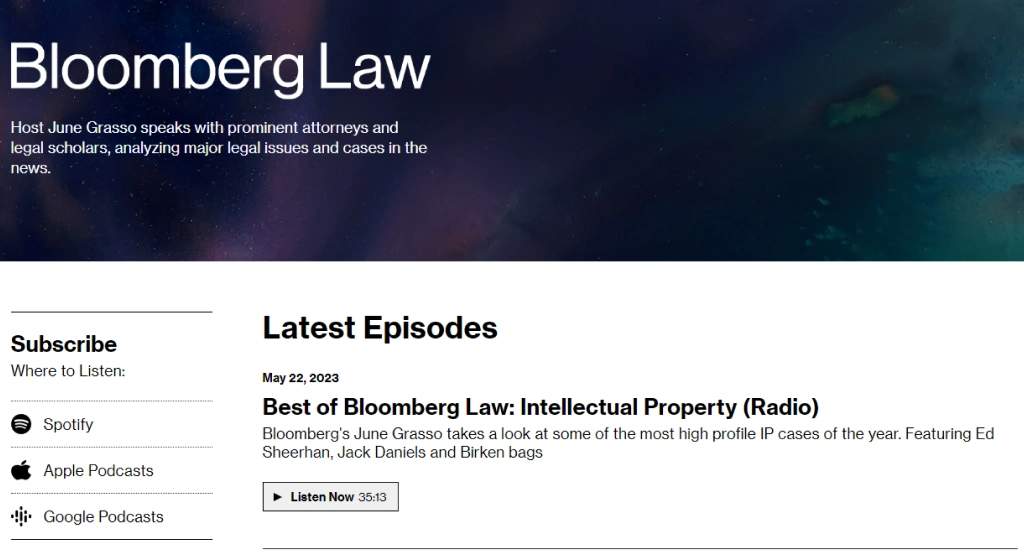 Bloomberg Law screenshot