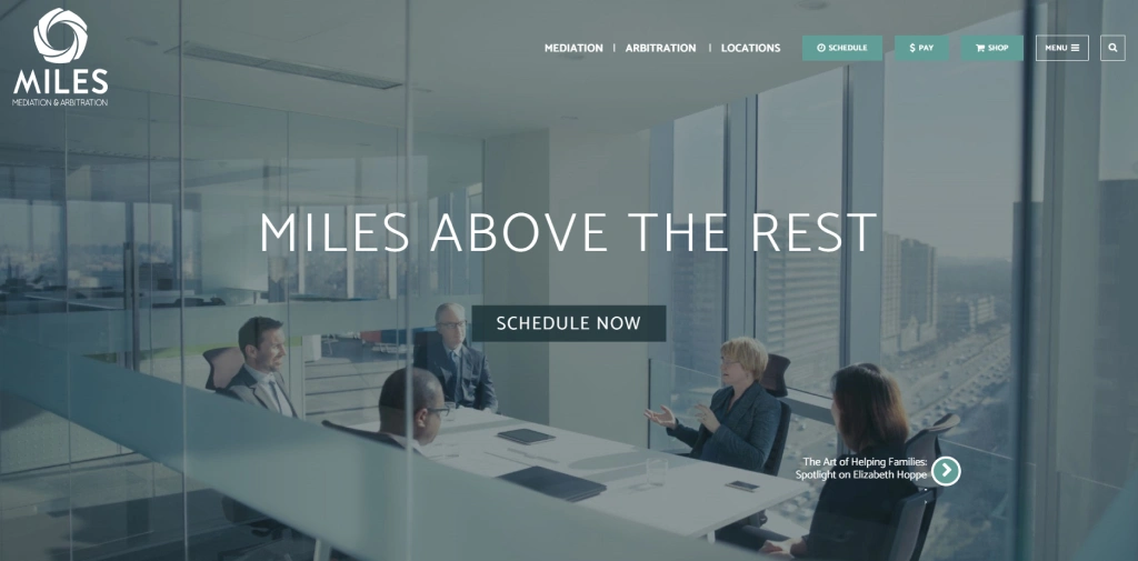 Miles Mediation business law website design