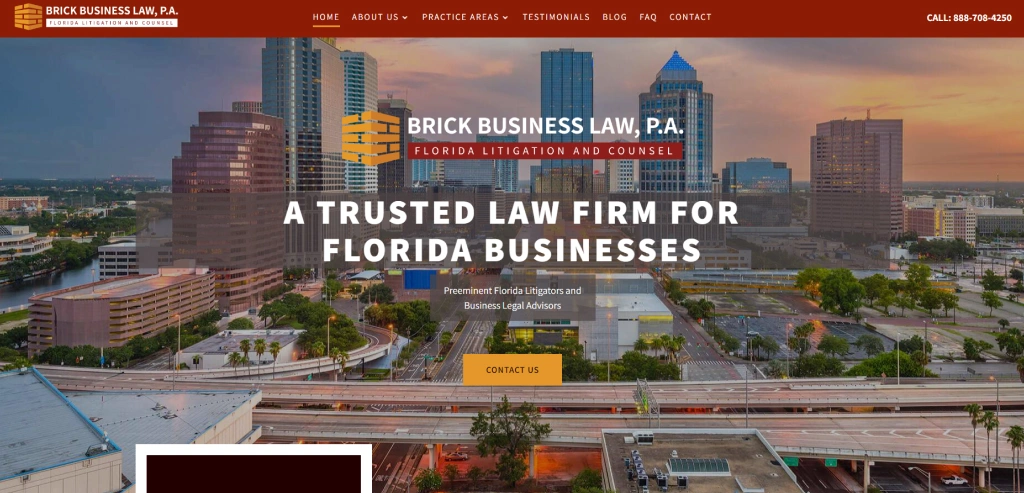 Brick Business Law, P.A business law website design