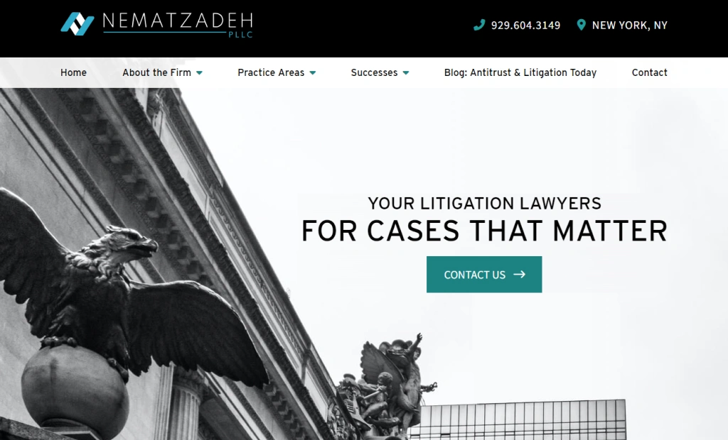 Nematzadeh PLLC business law website design