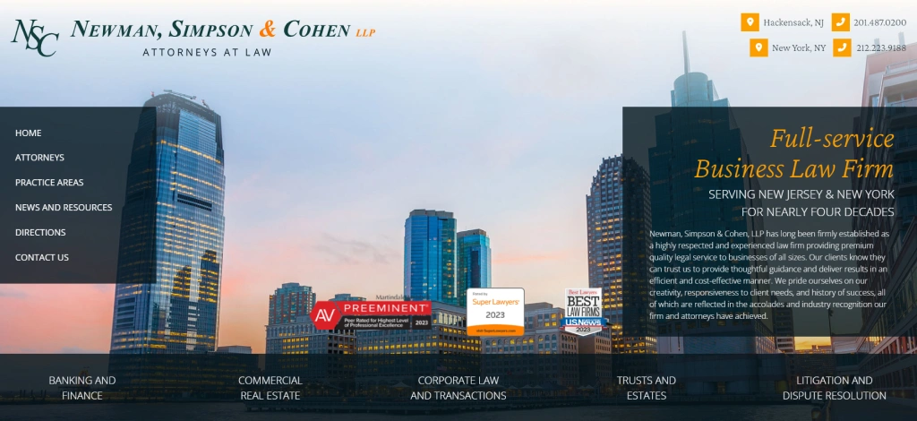 Newman, Simpson, and Cohen, LLP business law website design